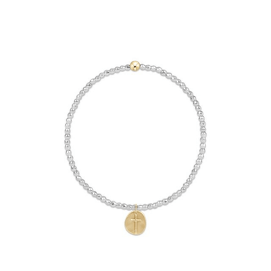 Enewton Bright Silver 2mm Bead Bracelet - Inspire Small Gold Charm - Enewton