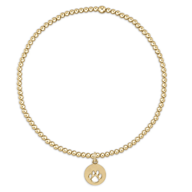 Enewton Classic Gold 2mm Bead Bracelet - Paw Print Small Gold Disc - Enewton