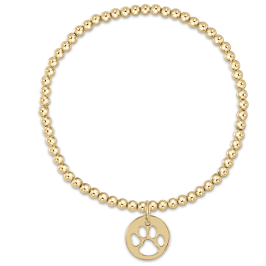 Enewton Classic Gold 3mm Bead Bracelet - Paw Print Gold Disc - Enewton