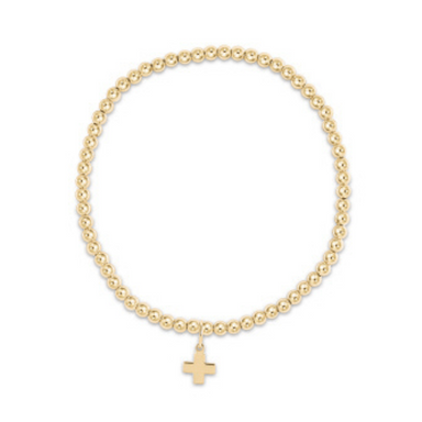 Enewton Classic Gold 3mm Bead Bracelet w/ Signature Cross Charm - Enewton