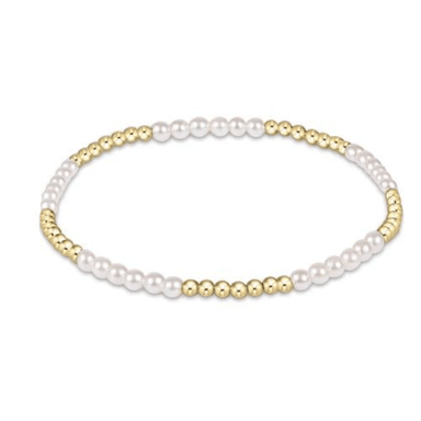 Enewton Classic Gold Blissful Pattern 2.5mm Bead Bracelet - Pearl - Enewton