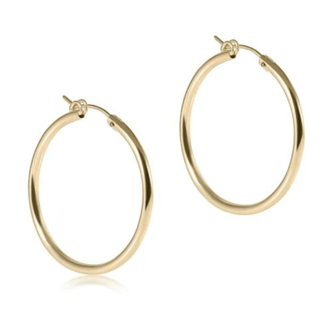 Enewton Classic Gold Round Smooth Hoops - Enewton