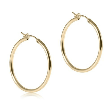 Enewton Classic Gold Round Smooth Hoops - Enewton