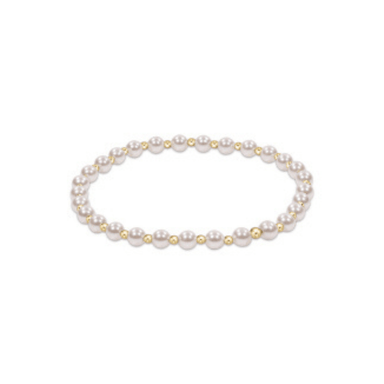 Enewton Classic Grateful Pattern 4mm Bead Bracelet - Pearl - Enewton