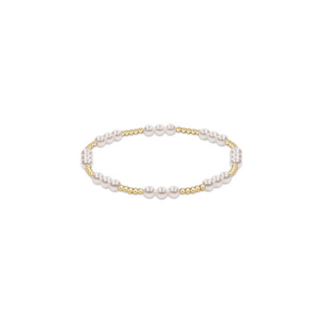 Enewton Classic Joy Pattern 4mm Bead Bracelet - Pearl - Enewton