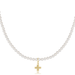 Enewton Classic Pearl Beaded Necklace w/ Gold Signature Cross Charm - 3mm - Enewton