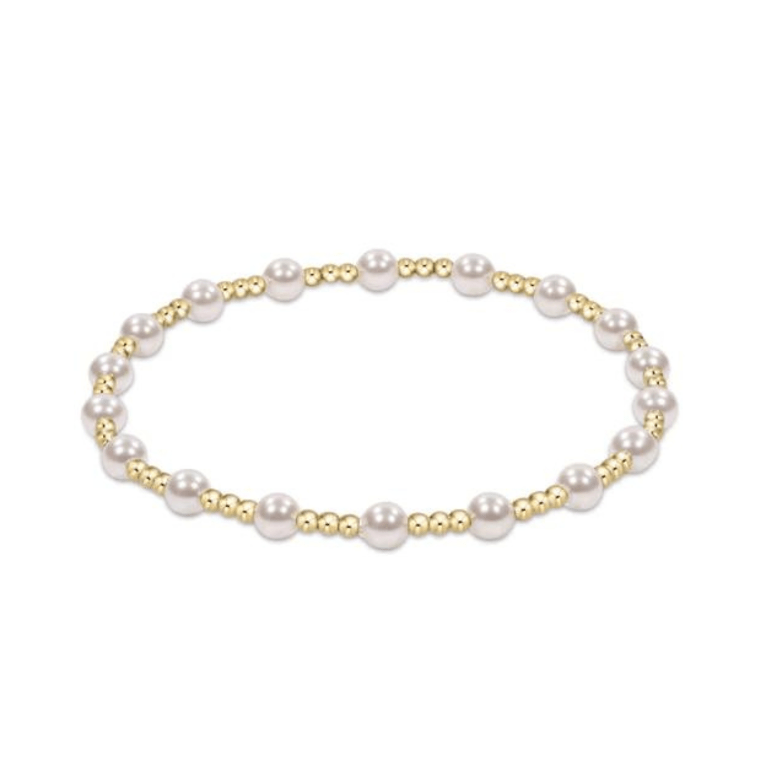 Enewton Classic Sincerity Pattern 4mm Bead Bracelet - Pearl - Enewton