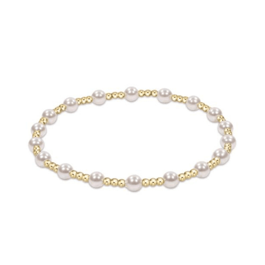 Enewton Classic Sincerity Pattern 4mm Bead Bracelet - Pearl - Enewton