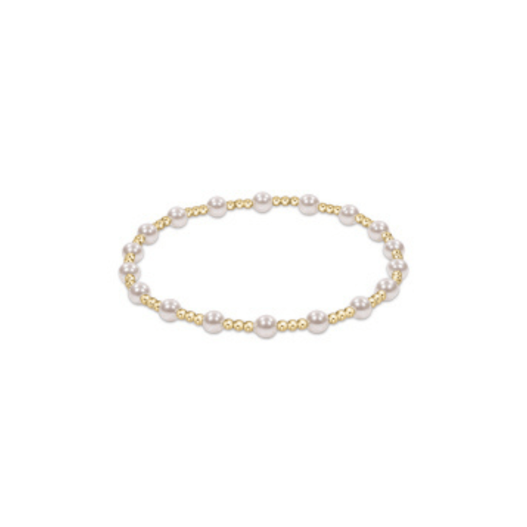 Enewton Classic Sincerity Pattern 4mm Bead Bracelet - Pearl - Enewton