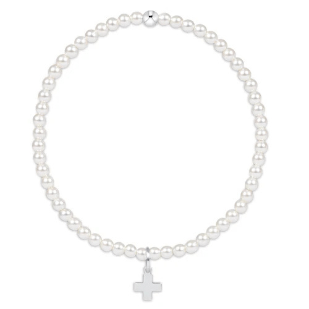 Enewton Classic Sterling Signature Cross Pearl Bead Bracelet - 3mm - Enewton