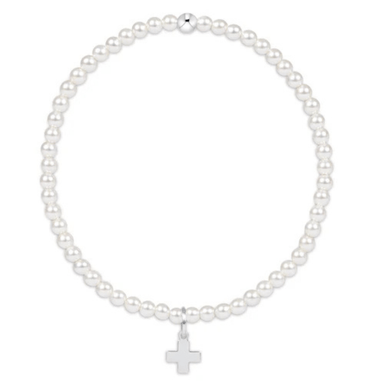 Enewton Classic Sterling Signature Cross Pearl Bead Bracelet - 3mm - Enewton