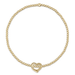 Enewton eGirl Classic Gold Beaded Bracelet w/ Small Love Charm - 2mm - Enewton