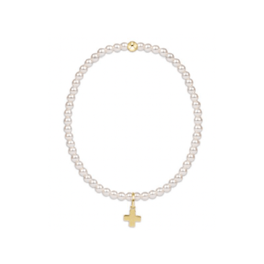 Enewton eGirl Classic Pearl Beaded Bracelet - Signature Cross Charm - Enewton