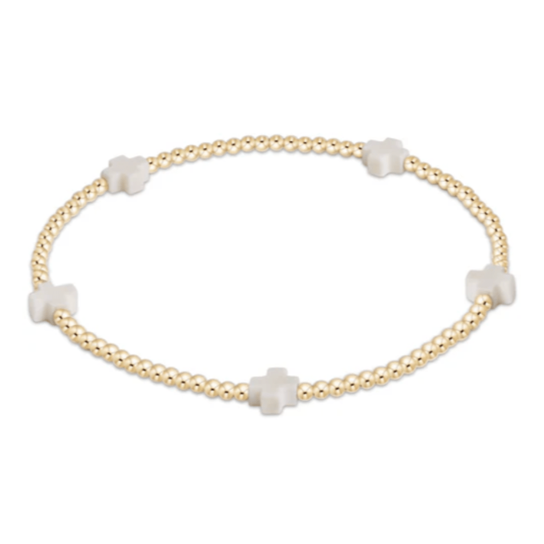 Enewton egirl Signature Cross Small Gold Pattern 2mm Bracelet - Enewton