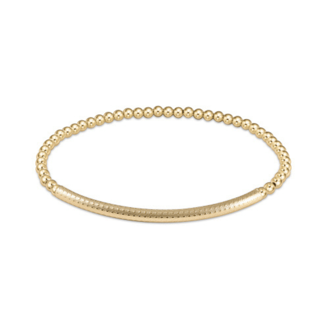 Enewton Extends Classic Gold Bliss Bar Textured Bead Bracelet - Enewton