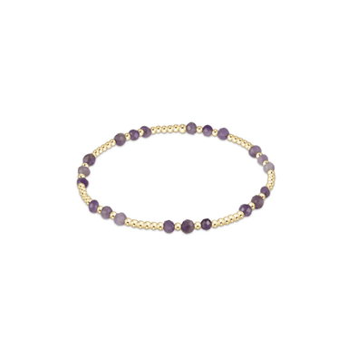 Enewton Gemstone Gold Joy Pattern 3mm Bead Bracelet - Amethyst - Enewton