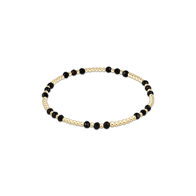 Enewton Gemstone Gold Joy Pattern 3mm Bead Bracelet - Faceted Onyx - Enewton