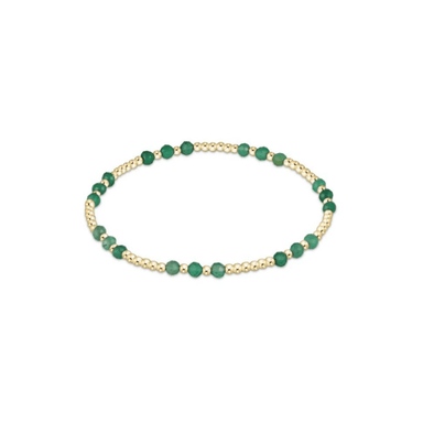 Enewton Gemstone Gold Joy Pattern 3mm Bead Bracelet - Green Onyx - Enewton