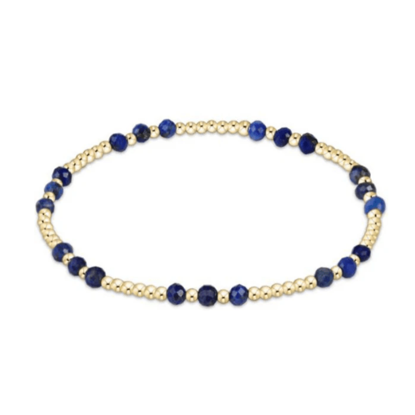 Enewton Gemstone Gold Joy Pattern 3mm Bead Bracelet - Lapis - Enewton