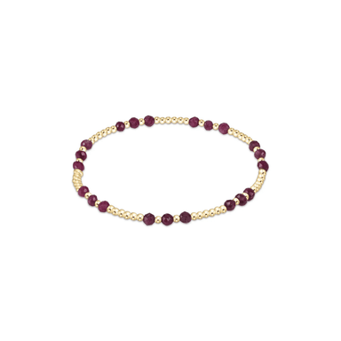 Enewton Gemstone Gold Joy Pattern 3mm Bead Bracelet - Ruby - Enewton