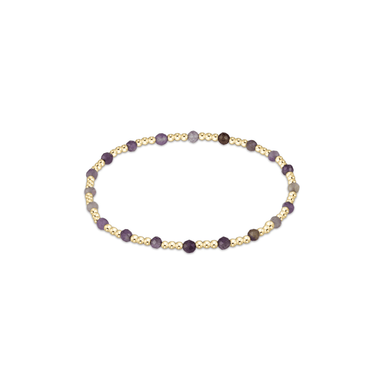 Enewton Gemstone Gold Sincerity Pattern 3mm Bead Bracelet - Amethyst - Enewton