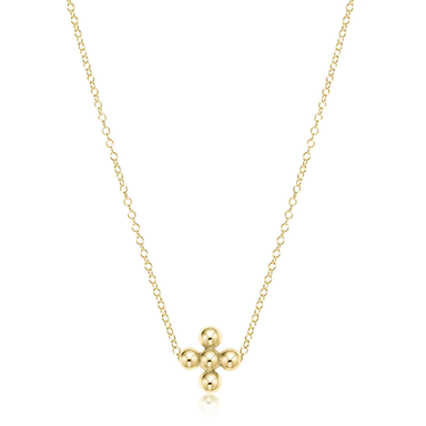 Enewton Gold Classic 3mm Beaded Signature Cross Necklace - Enewton