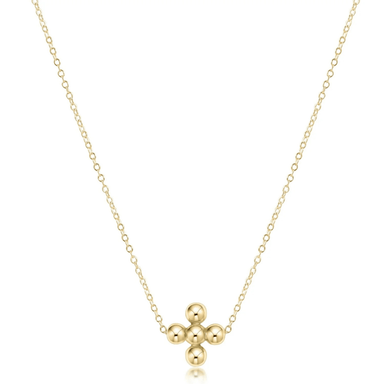 Enewton Gold Classic 4mm Beaded Signature Cross Necklace - Enewton