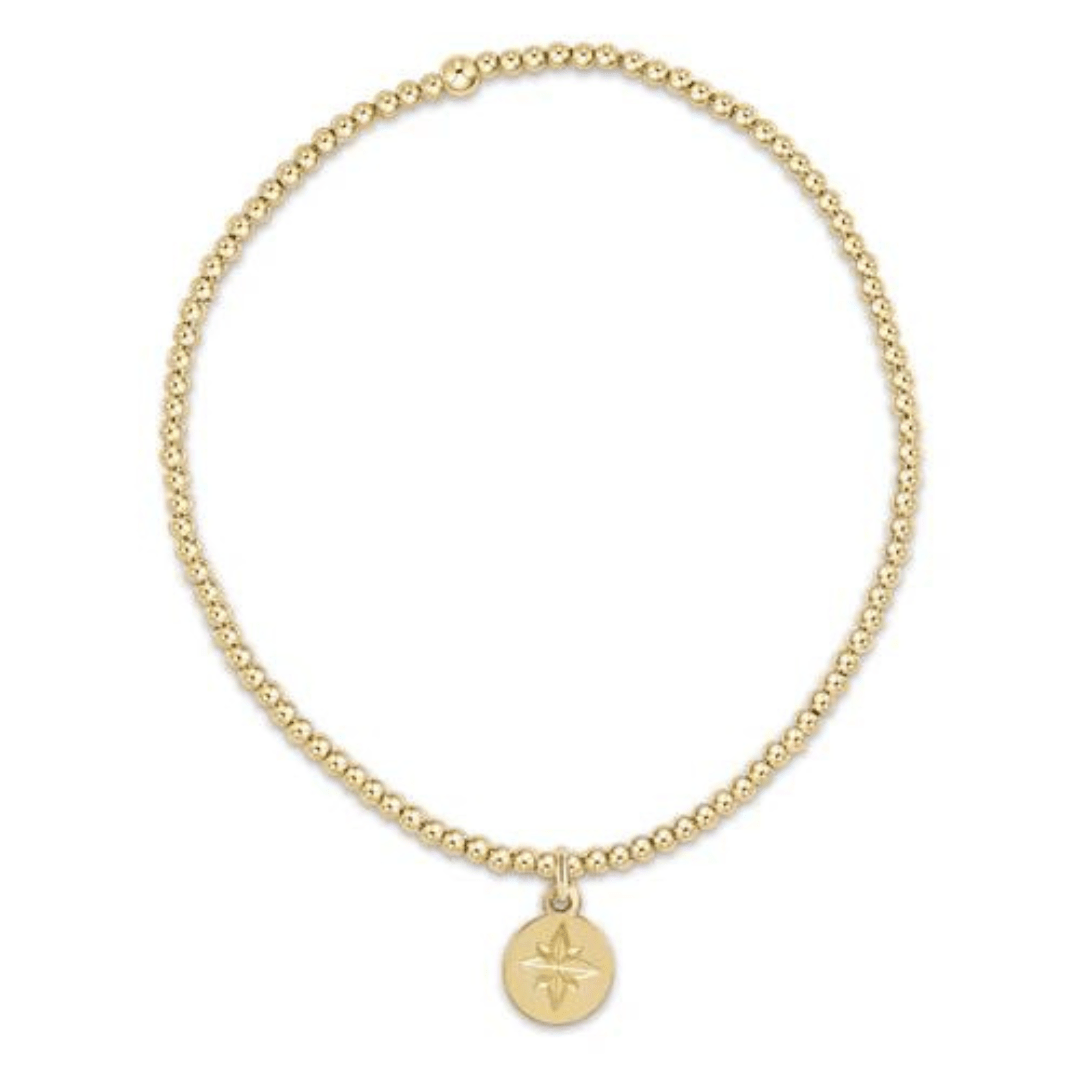 Enewton Gold Classic Bead Bracelet w/ DIrection Disc Charm - 2mm - Enewton