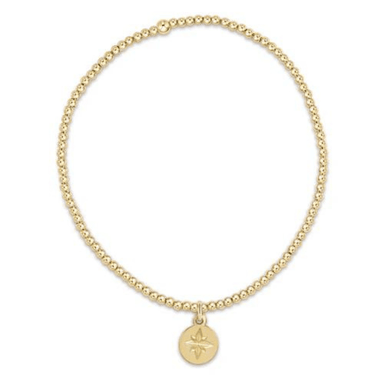 Enewton Gold Classic Bead Bracelet w/ DIrection Disc Charm - 2mm - Enewton