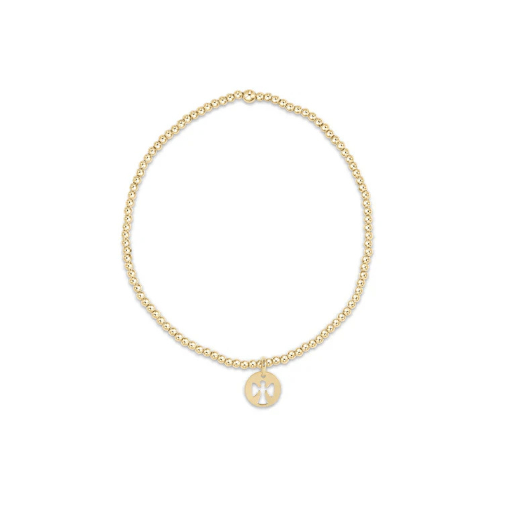 Enewton Gold Classic Bead Bracelet w/ Guardian Angel Disc Charm - 2mm - Enewton