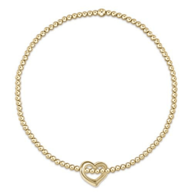 Enewton Gold Classic Bead Bracelet w/ Love Charm - 2mm - Enewton