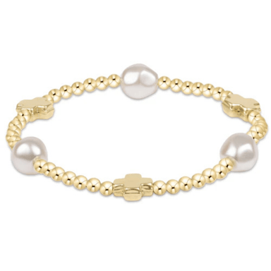 Enewton Gold Signature Cross Admire Bracelet - Pearl/3mm - Enewton