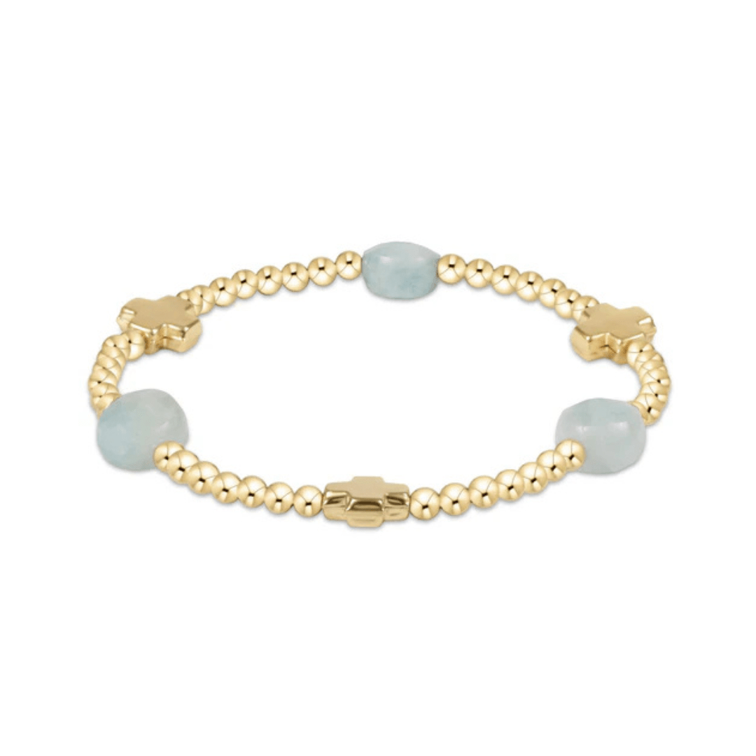 Enewton Gold Signature Cross Admire Pattern Bracelet - 3mm - Enewton