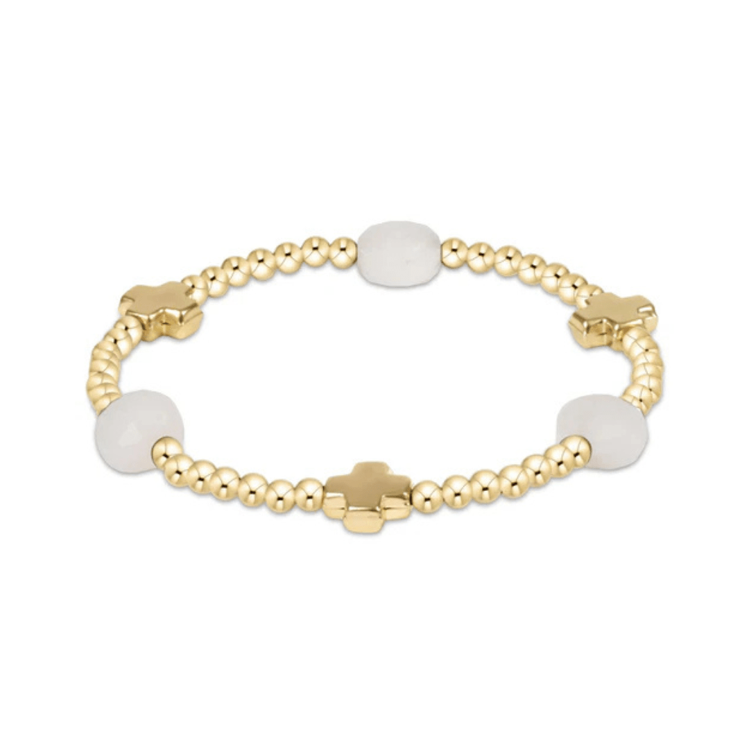 Enewton Gold Signature Cross Admire Pattern Bracelet - 3mm - Enewton