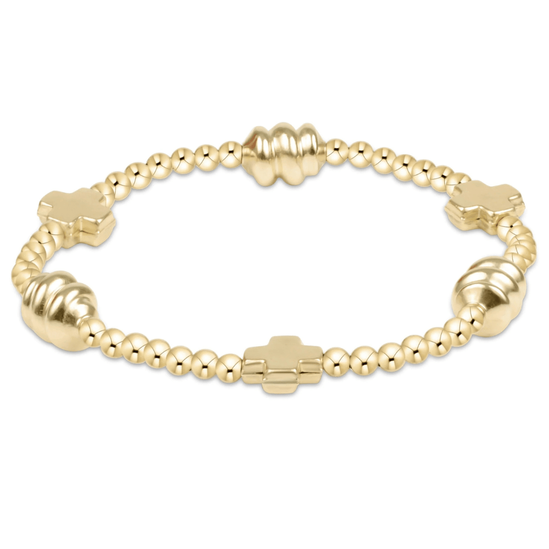Enewton Gold Signature Cross Admire Pattern Bracelet - Gold - Enewton