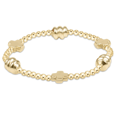 Enewton Gold Signature Cross Admire Pattern Bracelet - Gold - Enewton