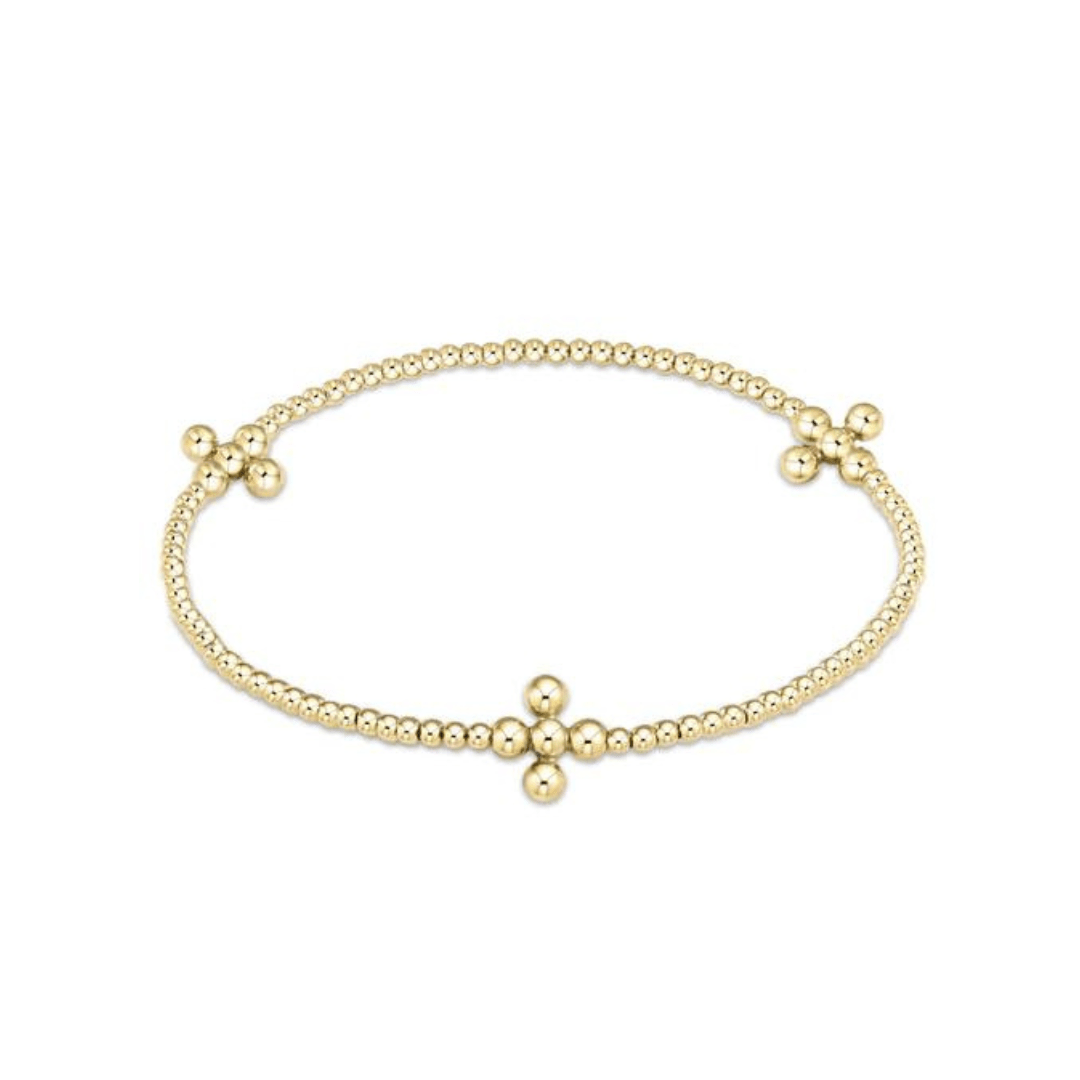 Enewton Gold Signature Cross Bead Bracelet - 2mm - Enewton