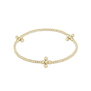 Enewton Gold Signature Cross Bead Bracelet - 2mm - Enewton
