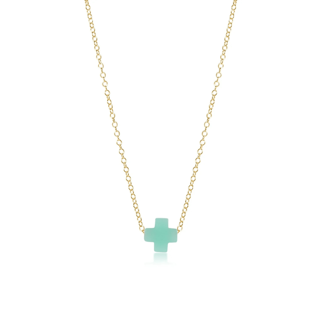 Enewton Gold Signature Cross Necklace - Mint - Enewton