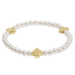 Enewton Gold Signature Cross Pattern Bracelet - Pearl - 4mm - Enewton