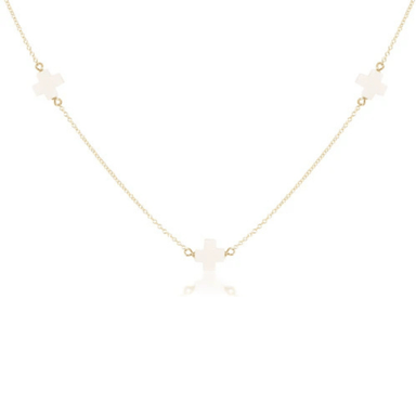 Enewton Gold Simplicity Chain Necklace - Off - White Signature Cross - Enewton