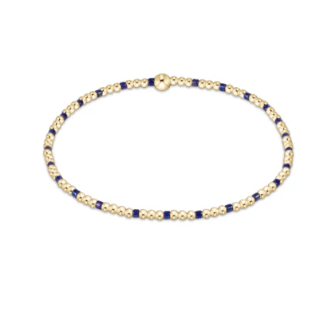 Enewton Hope Sincerity Pattern 2mm Bead Bracelet - Blue Metallic - Enewton