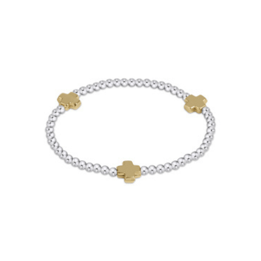 Enewton Mixed Metal Signature Cross Bead Bracelet - 3mm - Enewton