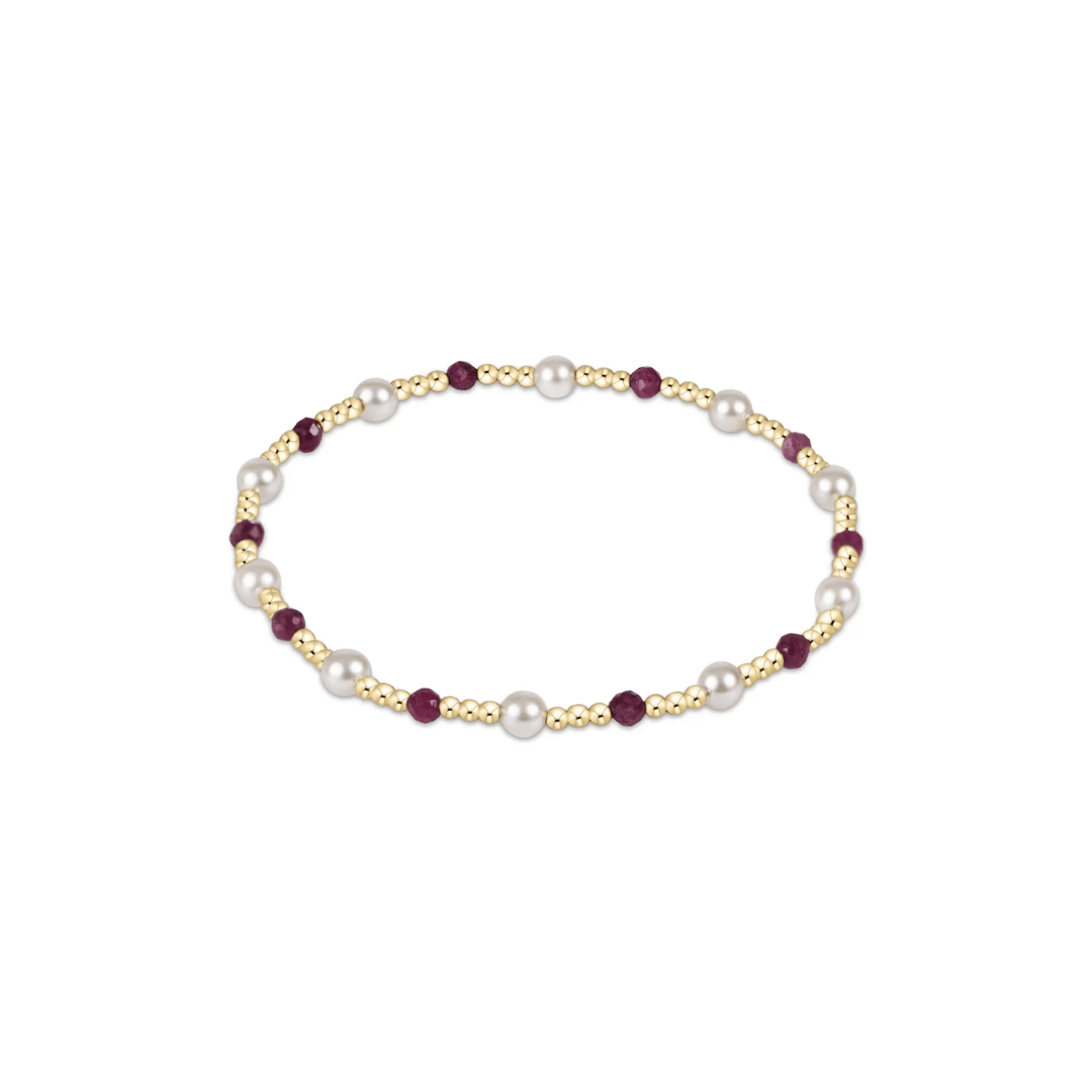 Enewton Pearl Sincerity Pattern 4mm Bead Bracelet - Ruby - Enewton