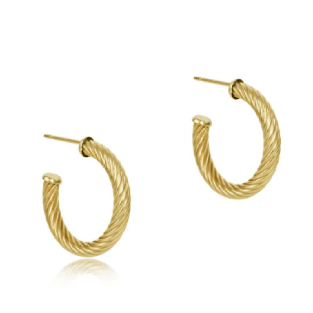 Enewton Round Gold 1.125" Post Hoop - 4mm - Textured Twist - Enewton