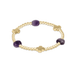 Enewton Signature Cross Admire Gold Pattern 3mm Bead Bracelet - Amethyst - Enewton