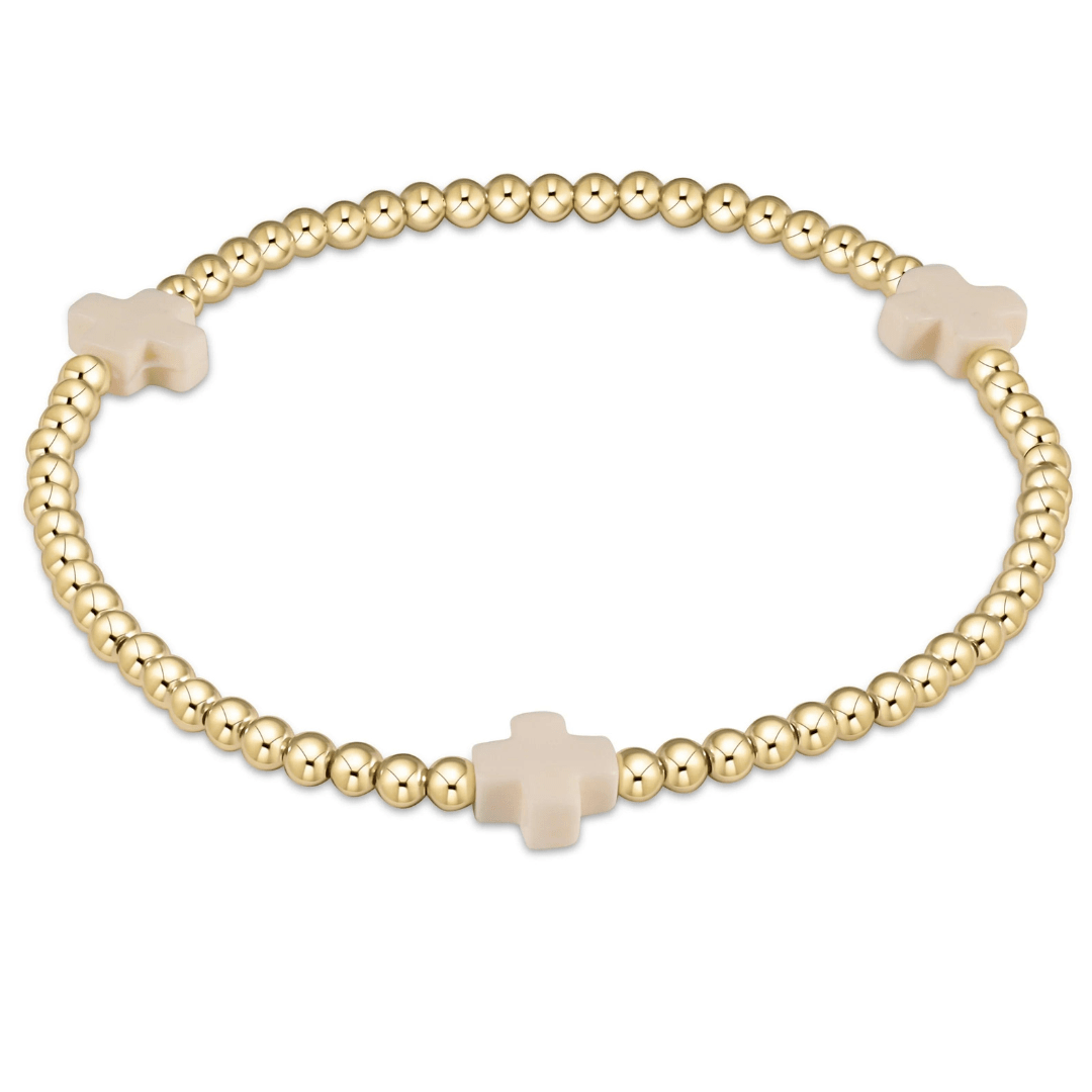 Enewton Signature Cross Gold Pattern 3mm Bracelet - Enewton