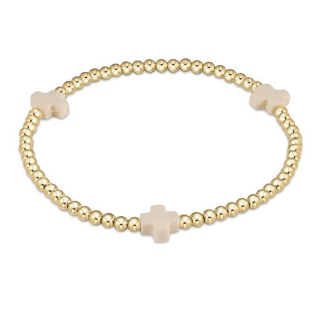 Enewton Signature Cross Gold Pattern 3mm Bracelet - Enewton