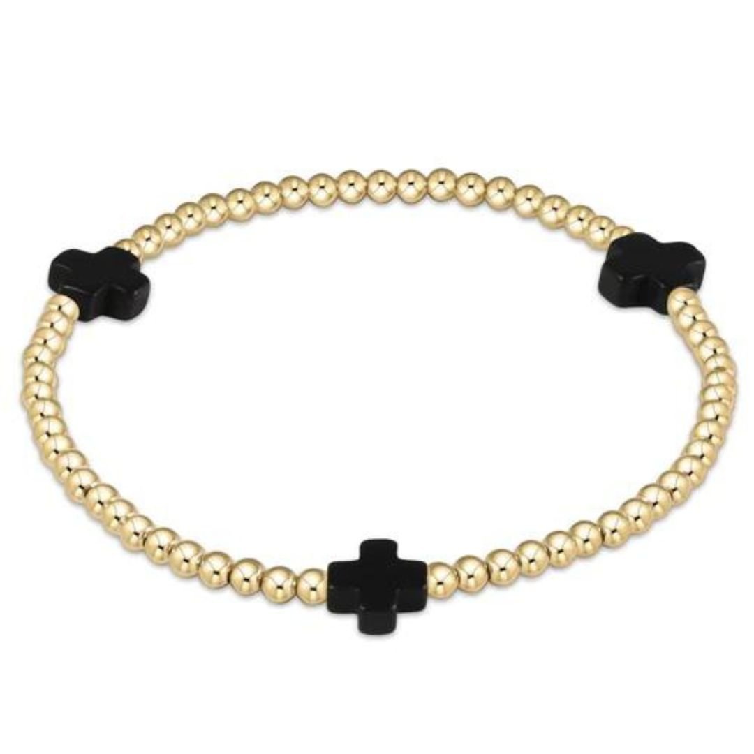 Enewton Signature Cross Gold Pattern 3mm Bracelet - Enewton