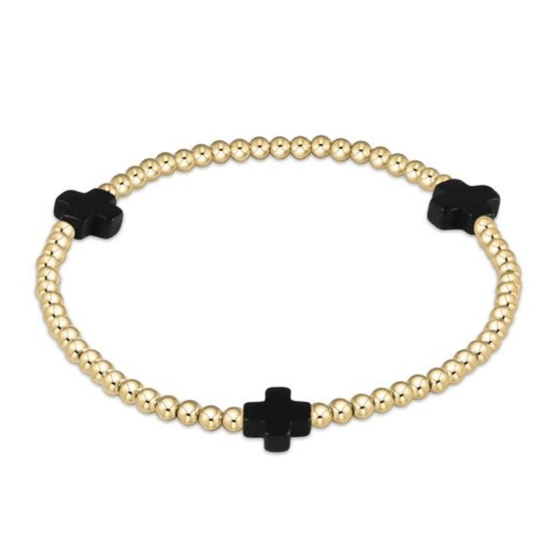 Enewton Signature Cross Gold Pattern 3mm Bracelet - Enewton